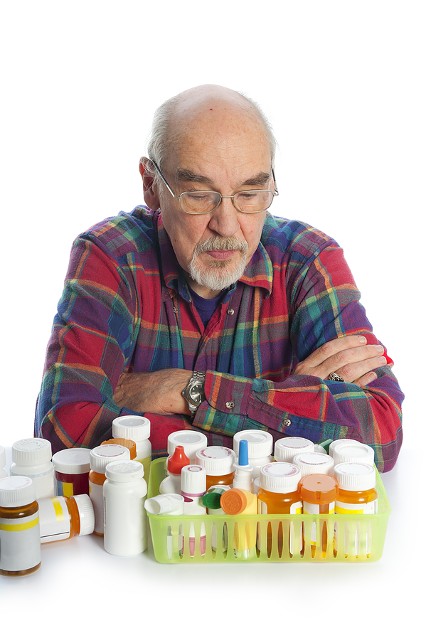 Senior Citizen Facing Pill Bottles